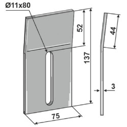 Grandiklis Hardox® 137x75 Kuhn 52532130HA