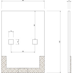 Grandiklis, kietmetalio, 130x90x4mm, AB080005CN