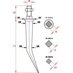 Akėčių pirštas, lenktas M16 EZ2322001RSP