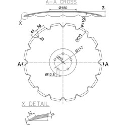 Įpjautas diskas 510x6.0mm AC353952N
