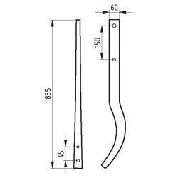 Stiebas universalus 750 mm, Farmet 514010835