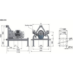 Rotacinis kumštelinis siurblys FX116-180S + rėmas APK0000195