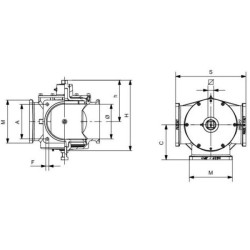 Trijų eigų flanšinis vožtuvas 4" NERONE RIV201100