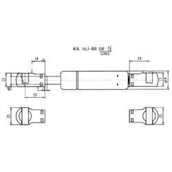 Case - IH JX1095N Maxxima CA4327ID Dujinis statramstis L200mm 200N Stabilus