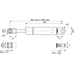 Dujinė amortizatorinė atrama L406mm 2500N GC9004C