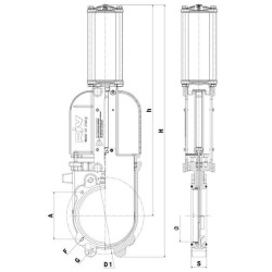 Peilinė sklendė 6" GLADIO pneumatinė su jutikliais RIV122150