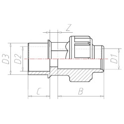 Adapteris PVC/PE 16 x 25/32 V731016