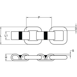 Grindų grandinė Ø12 mm x 81,8 mm KG1380XP050