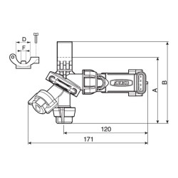 Purkštuko laikiklis 25 mm „Seletron“ 3 padėčių 4012T75A0