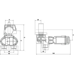 Purkštuko laikiklis 2 padėčių 1/2" Seletron 4063T441