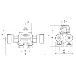 Antgalio laikiklis 4 padėčių 3/4" Selejet 4063F950