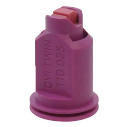Dvigubas vėduoklinis oro įpurškimo antgalis CVI TWIN 110° 025 violetinis keraminis Albuz CVITWIN110025