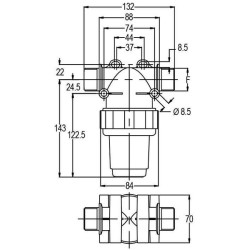 Slėginis filtras 1"M 150 l/min 80 akių 8110010