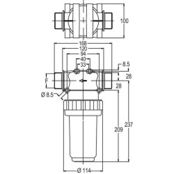 Slėginis filtras 1 1/2"M 280 l/min 50 akių 8127005
