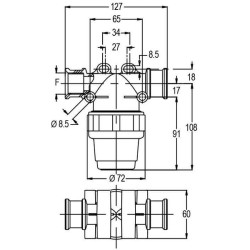 Slėginis filtras 1"F 150 l/min 32 mesh 8105008