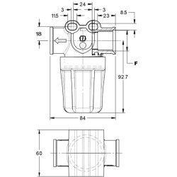 Slėginis filtras 1/2"F 55 l/min 50 akių 8105037