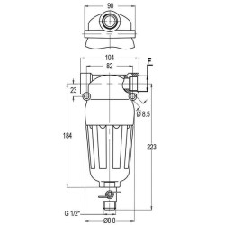 Slėginis filtras 3/4"F 150 l/min 80 akių 8135002