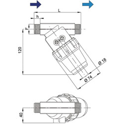 Pasviręs filtras 3/4" 32 tinklelio 323032