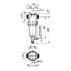 Slėginio praplovimo filtras 1 1/4"M 3262153