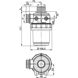 Siurbimo filtras 1 1/4" 60-100 l/min, 50 akių 3122153