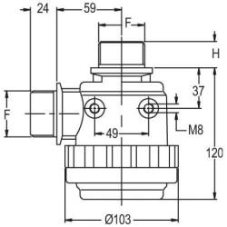 Siurbimo filtras 1 1/4"M 60 l/min 50 tinklelio 8072005