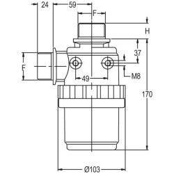 Siurbimo filtras 1 1/4"M 100 l/min 32 tinklelio 8074003