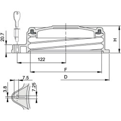 Apvalus dangtis, 220 mm 354142