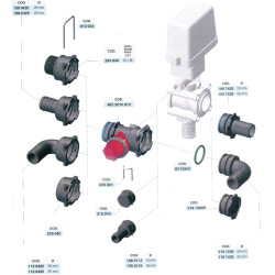 Žarnos jungtis 90° 13 mm su išoriniu sriegiu T5 1191513