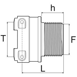 Jungtis T7F 1 1/2" M sriegis 249076