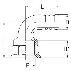 Žarnos antgalis 90° 30 mm x 1 colio vidinis sriegis 8010251