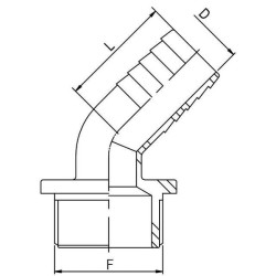 Žarnos antgalis 45° 35 mm x 1 1/2 colio M 8014351