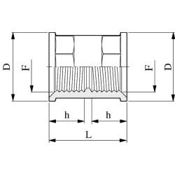 Srieginė jungtis F/F 2" 2302070