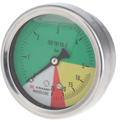 Manometras Ø63mm 0-5-20-25 1/4" BSP galinis prijungimas MA630525BE