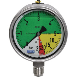 Manometras Ø100mm 0-5/25 1/2" MA100052512