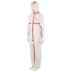 Vienkartiniai kombinezonai, 2XL dydis, balti/raudoni, 3M 4565XXL