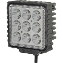 LED darbo žibintas, 27 W, 500 lm, kvadratinis, mėlynas, 105 x 60 x 117 mm „Deutsch“ kištukas, kryptinis spindulys, 9 LED, Kramp 