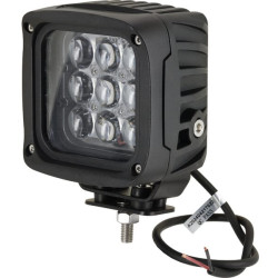 Darbo žibintas LED, 45 W, 4050 lm, kvadratinis, 12/24 V, mėlynas, 126 x 151 x 95 mm „Deutsch“ kištukas, taškinis spindulys, 9 LE