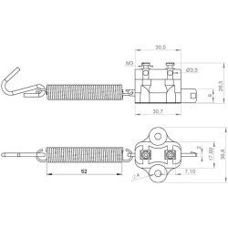 Case - IH JX90U Maxxima SW10008KR stabdžių žibintų jungiklis su spyruokle 12V