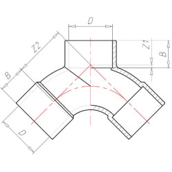 PVC Y formos detalė 63x63x63mm 7063125