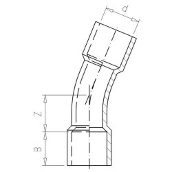 PVC alkūnė 22,5° 140 mm 7140522