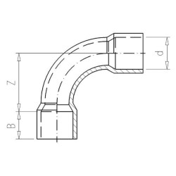PVC alkūnė 90° 75 mm 7075590