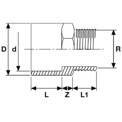 Adapterio įvorė 20/25 mm x m 1/2" 72025123GP