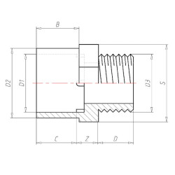 Adapterio įvorė 40/50 mm x M 1" 740500160