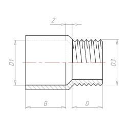 Adapterio nipelis 110 x 3" V140145