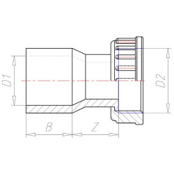 PVC jungtis 75 mm x 2 1/2 colio 70756212