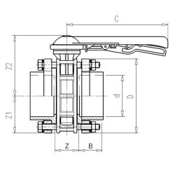 Drugelio tipo vožtuvas DN125 7140465