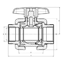 PVC uždarymo vožtuvas DID 3/8"x3/8" KS38PVC