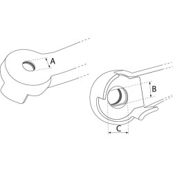 Rankena 3/4 colio rutuliniam vožtuvui, plienas 53102