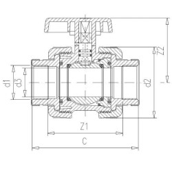 PVC užrakto vožtuvo tipas: DID 4"x4" KS4PVC