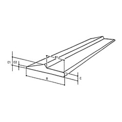 Kaušo krašto juostelė, 1/2 strėlės 150x32mm x2m HB500 Kramp KT1512